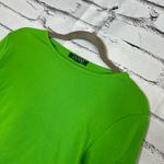 Vintage Lauren Ralph Lauren Lime Neon Green Long Sleeve Shirt Pocket Y2K Preppy Size M Photo 6