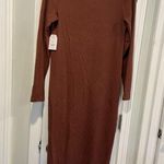 NWT Time & Tru Maternity Size L Brown Ribbed Knit Long Sleeve Maxi Dress Size L Photo 8