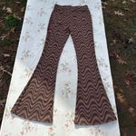 Brown wavy high waisted flair leggings‎ Small Photo 5