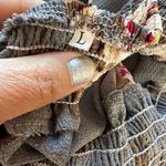 Women Floral Maxi Dress with Slit Size Large Gray Photo 5