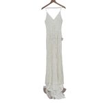Lulus Everlasting Passion White Sequin Beaded Backless Maxi Dress Size M Size M Photo 2