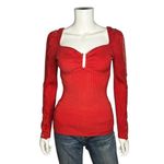 Venus  Y2K Ribbed Lace Sweetheart Top Coquette Cottagecore Bodycon Size S Photo 1