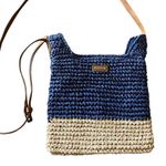 Sun N Sand Beautiful navy blue and cream color crossbody bag, adjustable strap, zip top closure, inside zip pocket, measures 19 x 9 1/2 inches Photo 0