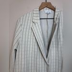 Anthropologie Harlyn  Entrepreneur Longline Pinstripe Blazer Trench Coat Large Photo 14