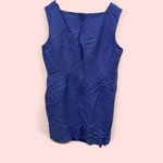 Cute vintage 90’s periwinkle linen blend square neck sheath mini dress Blue Size L Photo 2