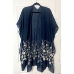 Lava Accessories Navy Floral Embroidered Lightweight Open Kimono One Size Blue Size undefined Photo 2