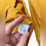 Pink republic  Womens Medium Gold Ribbed Long-Sleeved Lace Up Hooded Shirt Photo 5