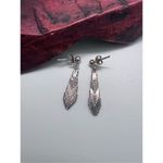 Sterling Silver Italian Riccio Art Deco Geometric Style Drop Earrings Photo 2