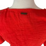 Billabong  Spellbound Mini Dress Cotton Gauzy V Neck Womens XS Red Orange Photo 4