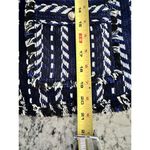 VICI Women M Blazer Navy Blue Long Sleeve Button Closure Eyelash Fringe Hem NWOT Photo 4