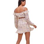 ASTR New  The Label Anastasia Floral Print Cut Out Mini Dress Size Medium Photo 2