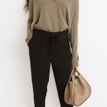 Madewell Black Drapey Drawstring Paperbag Pants 10 Photo 0