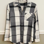 Banana Republic Cotton Black White Button Down Tartan Plaid Shirt Extra Small Photo 0