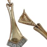 14k 14kt yellow gold diamond dangle drop earrings No Backs Photo 5