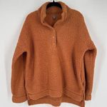Aerie Women's Quarter Snap Teddy Fleece Pullover Sweatshirt Burnt Orange Size XS Photo 0