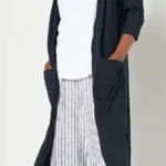 Jason Wu J  black‎ waffle knit open front cardigan duster size S Photo 0