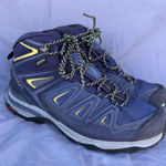 Salomon  X Ultra 3 Mid GTX Women’s 9 Hiking Boot Navy Blue Yellow Grey Photo 0
