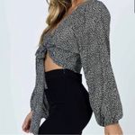 Princess Polly New Mood Tie Front Top Cheetah Print Black Size 6 Photo 1