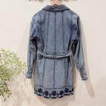 Jacquie the Label Elodie Cotton Embroidered Denim Mini Shirt Dress Small NWT Blue Photo 9