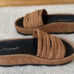 Free People  Womens Brown Wedge Slide Platform Sandals Size 38 US 7.5 Suede Boho Photo 4