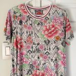 Johnny Was  Janie Favorite Short Sleeve Crew Neck Swing Tee Azzie Flower Large Photo 3