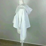 Lee  White Cropped Hoodie Size Large Photo 3