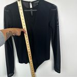 Intermix  Bodysuit Womens Small Black V-Neck Sheer Mesh Long Sleeves Photo 11