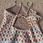 Bershka Retro blue, orange and white high neck mini dress with open back never worn Photo 3