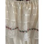 Boho Western off the shoulder, midi cotton dress with embroidery and lace size L White Size L Photo 4