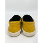 Burberry  Yellow Croc Textured Leather Slip-On Flat Sneakers Size 35 Photo 2