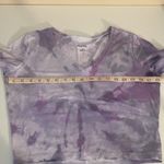 Wild Fable  tie dye cropped v neck t shirt white purple faded look size‎ L Photo 3