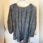 Loft  Women's Gray Paisley dress large petite Photo 8