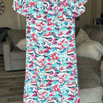 Tommy Bahama  Off-The-Shoulder Hawaiian Print Dress Size Large‎ Photo 0