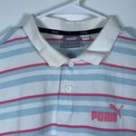 Puma  Tennis Golf Polo Stripe Shirt Size Large EUC #DS-1631 Photo 1