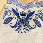 Johnny Was  Embroidered Hoodie Full Zip Stretch Jersey Sweatshirt Jacket Medium Photo 4