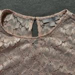 Chelsea28  Women’s Small Pink Floral Crochet Blouse Short Sleeve Casual Photo 2