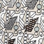 Flax Crinkled Camp Shirt Mod Print Neutral Dodo Button Front Top Size Medium Photo 3