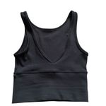 Lululemon athletica power pivot ribbed tank top tight fit cropped black size 2 Photo 4