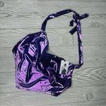 Sincerely Jules Nwt  shiney reflective glitter purple cropped top y2k style shirt Photo 0