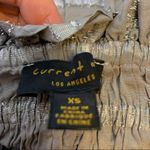 Anthropologie  current air metallic lurex silver mini skirt smocked sz XS Photo 7