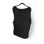 Lea & Viola Women’s Black Sleeveless Draped Neck Top Blouse Size 2XL Photo 1