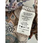 Honeyme Curvy Tunic Dress Women XXL Dark Floral 3/4 Sleeve Slinky Artsy Unique Brown Photo 6