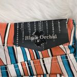 Black Orchid Denim Orange and Blue Jean Shorts Vibrant Stripes Photo 9
