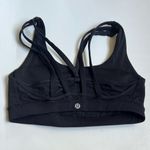 Lululemon Womens Sports Bra Solid Black Strappy Athleisure Knit Wireless Photo 1