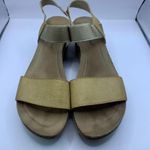 Pierre Dumas  Womens Low Wedge Double Band Sandals Fall Heels Light Tan Gold 10 Photo 8