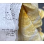 Green Envelope Knit Top Size 1X Yellow White Tie Dye Stretch Photo 5