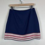 Vineyard Vines Womens Mini Skirt Sz 2 Navy Pink Crochet Hem Preppy Feminine Photo 3