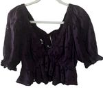 Free People Gardenia Eyelet Top Grape Size X-Small Gently Used Boho Cottagecore Photo 2