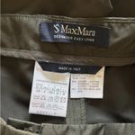Max Mara S  Olive Green Flat Front Straight Leg Pants Size 4 Photo 6