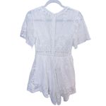 SEEK Ivory Lace Romper Sheer Small White Bridal Boho Bachelorette Cottagecore Photo 11